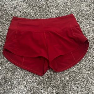 Red Lululemon size 0 shorts